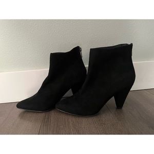 Black suede booties